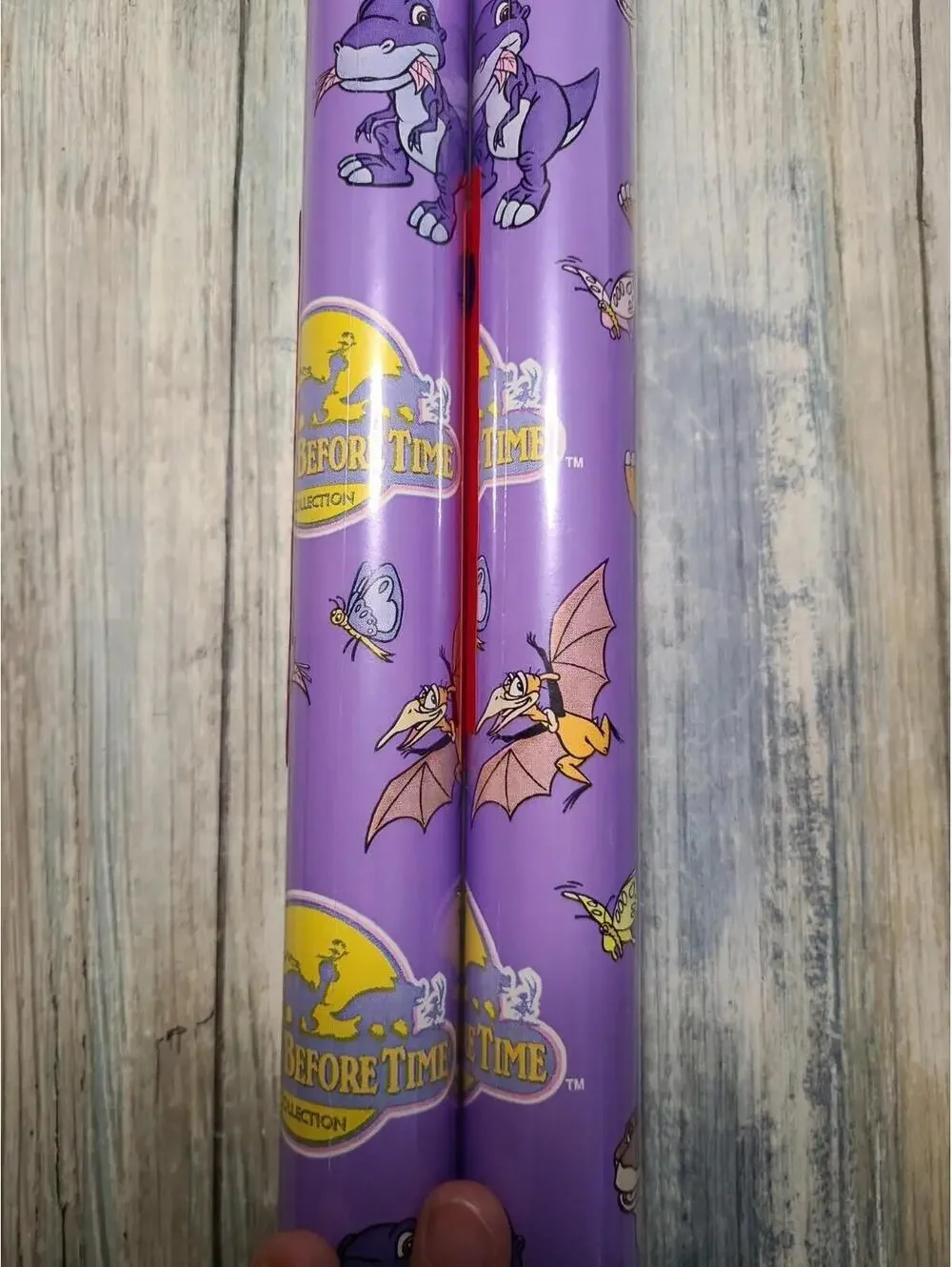 Two Rolls Land Before Time Gift Wrap Paper 5 feet Littlefoot Ducky, Dino, Cera